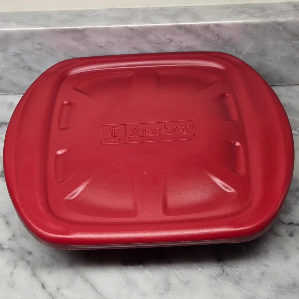 Anchor Hocking Glass‎ Bakeware Set 2 Piece Rectangular Baking Dishes w/ Red Lids